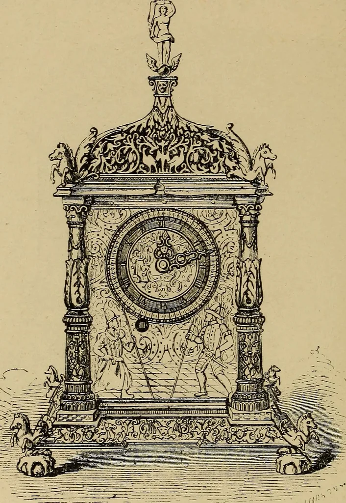 An illustration from Old clocks and watches & their makers : being an historical and descriptive account of the different styles of clocks and watches of the past, in England and abroad, to which is added a list of nearly twelve thousand makers, 1922, leaf 117