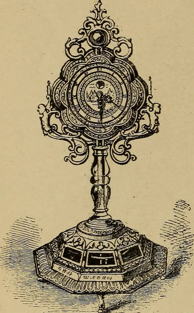 An illustration from Old clocks and watches & their makers : being an historical and descriptive account of the different styles of clocks and watches of the past, in England and abroad, to which is added a list of nearly twelve thousand makers, 1922, leaf 119