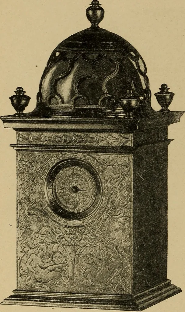 An illustration from Old clocks and watches & their makers : being an historical and descriptive account of the different styles of clocks and watches of the past, in England and abroad, to which is added a list of nearly twelve thousand makers, 1922, leaf 121