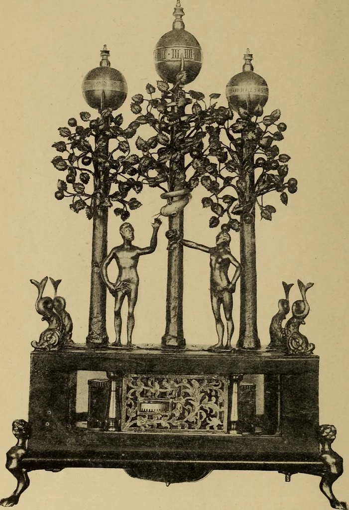 An illustration from Old clocks and watches & their makers : being an historical and descriptive account of the different styles of clocks and watches of the past, in England and abroad, to which is added a list of nearly twelve thousand makers, 1922, leaf 135
