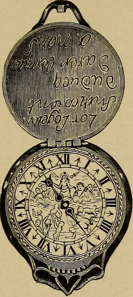 An illustration from Old clocks and watches & their makers : being an historical and descriptive account of the different styles of clocks and watches of the past, in England and abroad, to which is added a list of nearly twelve thousand makers, 1922, leaf 148