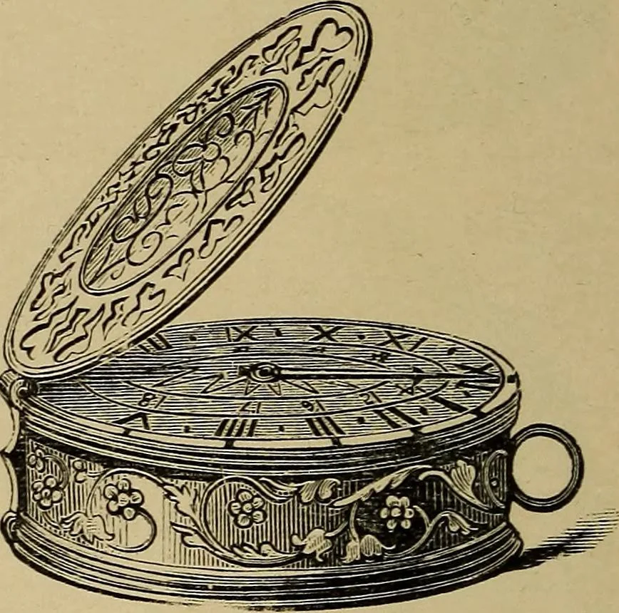 An illustration from Old clocks and watches & their makers : being an historical and descriptive account of the different styles of clocks and watches of the past, in England and abroad, to which is added a list of nearly twelve thousand makers, 1922, leaf 153