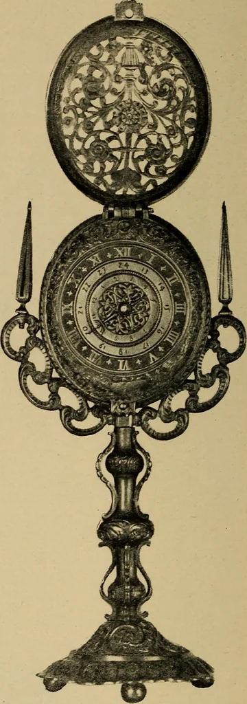 An illustration from Old clocks and watches & their makers : being an historical and descriptive account of the different styles of clocks and watches of the past, in England and abroad, to which is added a list of nearly twelve thousand makers, 1922, leaf 155