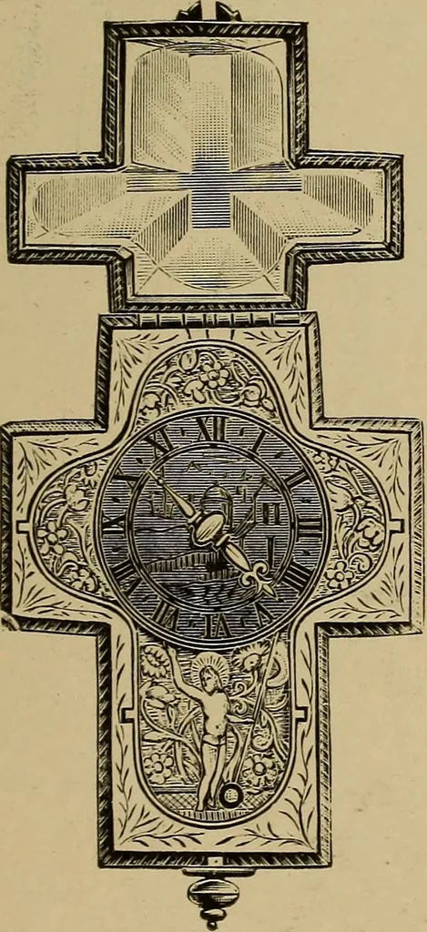 An illustration from Old clocks and watches & their makers : being an historical and descriptive account of the different styles of clocks and watches of the past, in England and abroad, to which is added a list of nearly twelve thousand makers, 1922, leaf 164