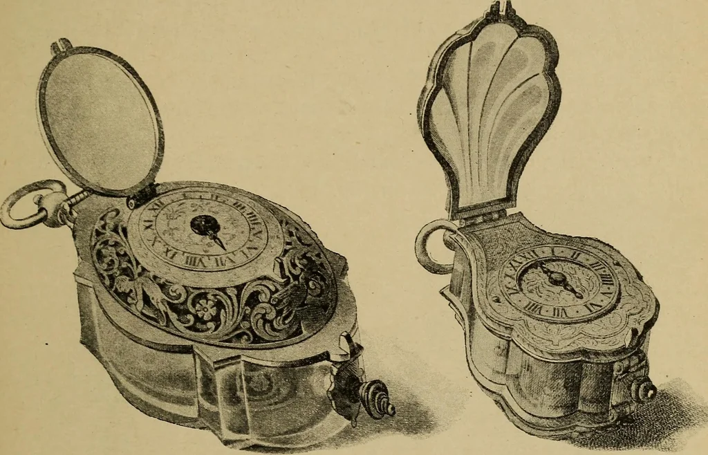 An illustration from Old clocks and watches & their makers : being an historical and descriptive account of the different styles of clocks and watches of the past, in England and abroad, to which is added a list of nearly twelve thousand makers, 1922, leaf 166