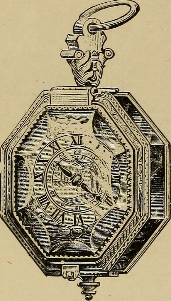 An illustration from Old clocks and watches & their makers : being an historical and descriptive account of the different styles of clocks and watches of the past, in England and abroad, to which is added a list of nearly twelve thousand makers, 1922, leaf 175