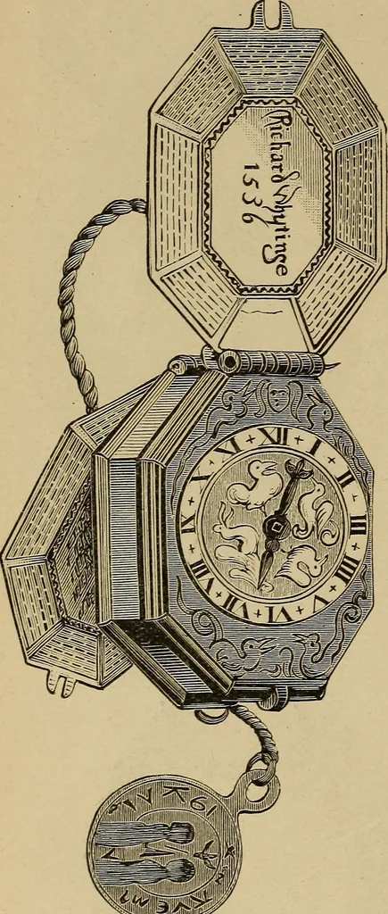 An illustration from Old clocks and watches & their makers : being an historical and descriptive account of the different styles of clocks and watches of the past, in England and abroad, to which is added a list of nearly twelve thousand makers, 1922, leaf 177