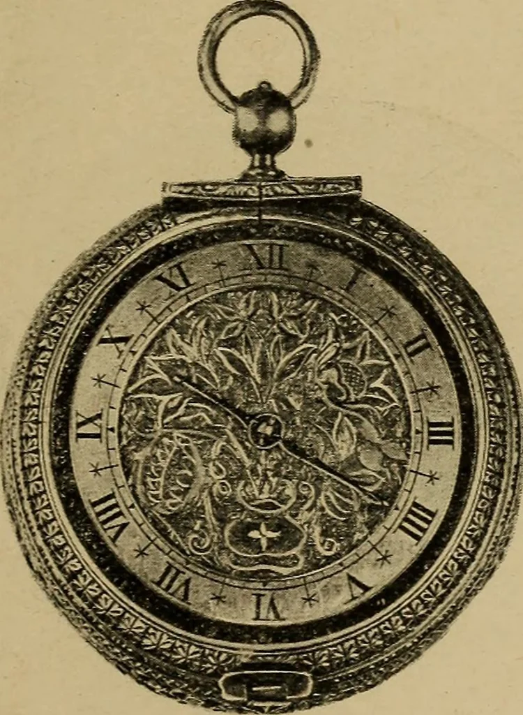 An illustration from Old clocks and watches & their makers : being an historical and descriptive account of the different styles of clocks and watches of the past, in England and abroad, to which is added a list of nearly twelve thousand makers, 1922, leaf 178
