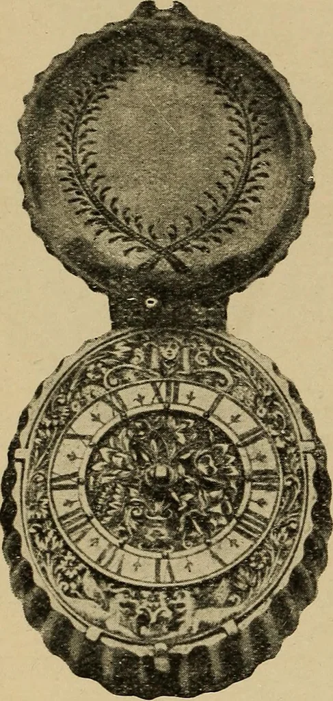 An illustration from Old clocks and watches & their makers : being an historical and descriptive account of the different styles of clocks and watches of the past, in England and abroad, to which is added a list of nearly twelve thousand makers, 1922, leaf 181