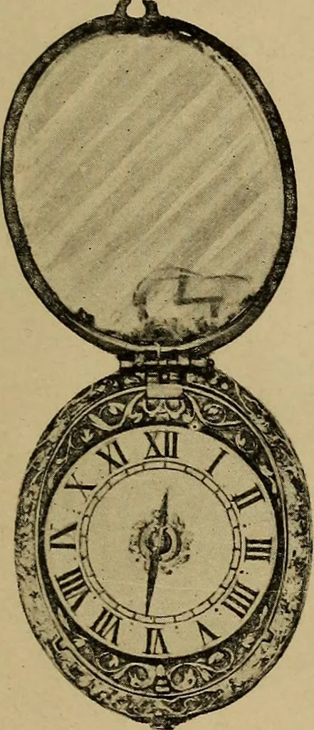 An illustration from Old clocks and watches & their makers : being an historical and descriptive account of the different styles of clocks and watches of the past, in England and abroad, to which is added a list of nearly twelve thousand makers, 1922, leaf 182