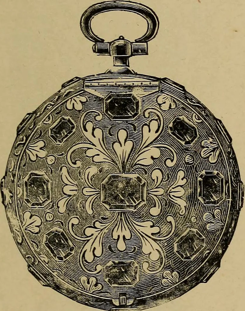 An illustration from Old clocks and watches & their makers : being an historical and descriptive account of the different styles of clocks and watches of the past, in England and abroad, to which is added a list of nearly twelve thousand makers, 1922, leaf 190