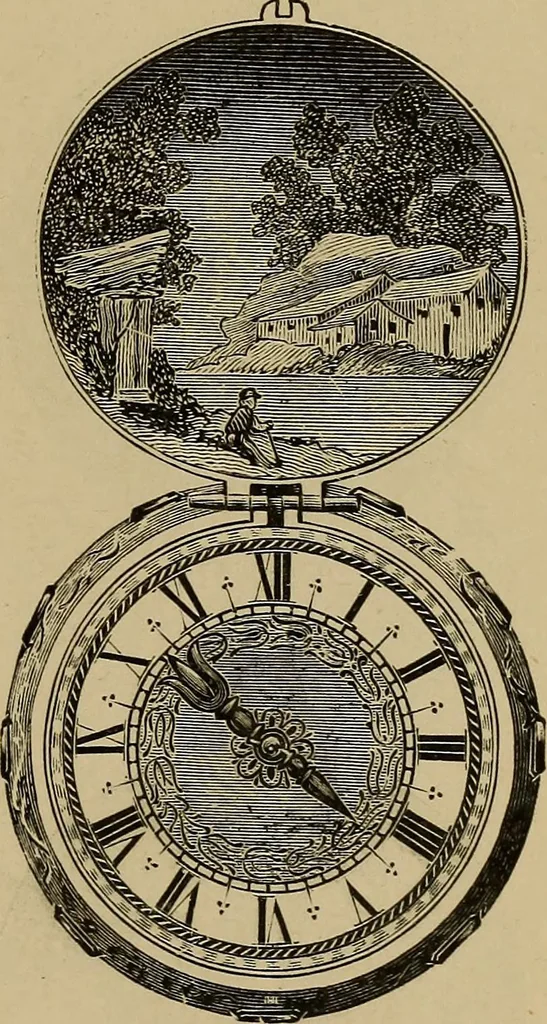 An illustration from Old clocks and watches & their makers : being an historical and descriptive account of the different styles of clocks and watches of the past, in England and abroad, to which is added a list of nearly twelve thousand makers, 1922, leaf 190