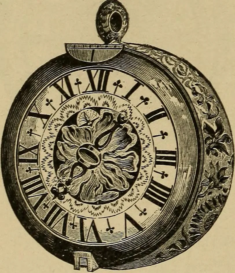 An illustration from Old clocks and watches & their makers : being an historical and descriptive account of the different styles of clocks and watches of the past, in England and abroad, to which is added a list of nearly twelve thousand makers, 1922, leaf 191
