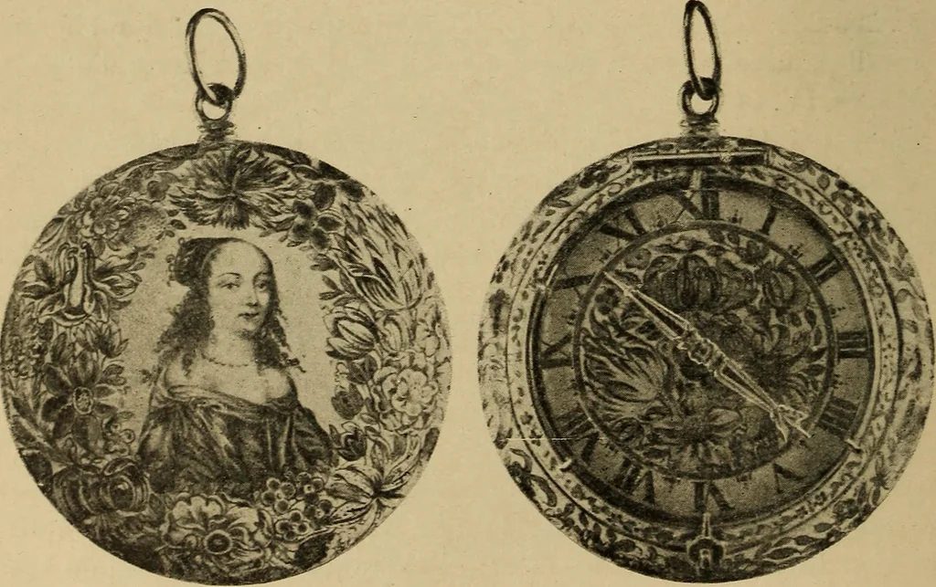 An illustration from Old clocks and watches & their makers : being an historical and descriptive account of the different styles of clocks and watches of the past, in England and abroad, to which is added a list of nearly twelve thousand makers, 1922, leaf 197