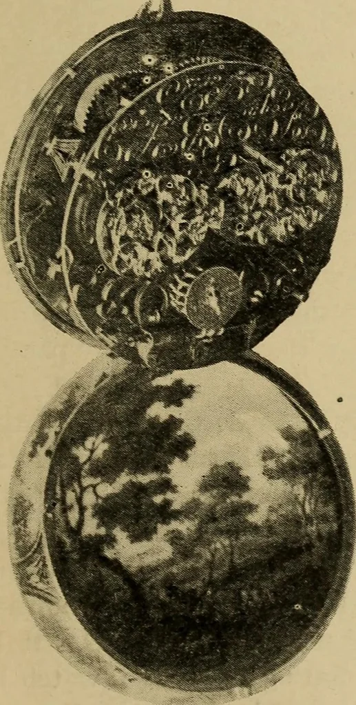 An illustration from Old clocks and watches & their makers : being an historical and descriptive account of the different styles of clocks and watches of the past, in England and abroad, to which is added a list of nearly twelve thousand makers, 1922, leaf 198