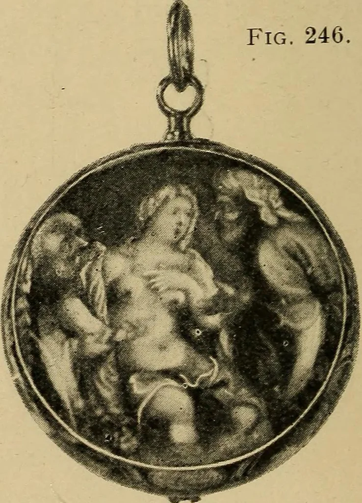 An illustration from Old clocks and watches & their makers : being an historical and descriptive account of the different styles of clocks and watches of the past, in England and abroad, to which is added a list of nearly twelve thousand makers, 1922, leaf 201