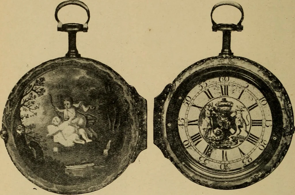 An illustration from Old clocks and watches & their makers : being an historical and descriptive account of the different styles of clocks and watches of the past, in England and abroad, to which is added a list of nearly twelve thousand makers, 1922, leaf 205