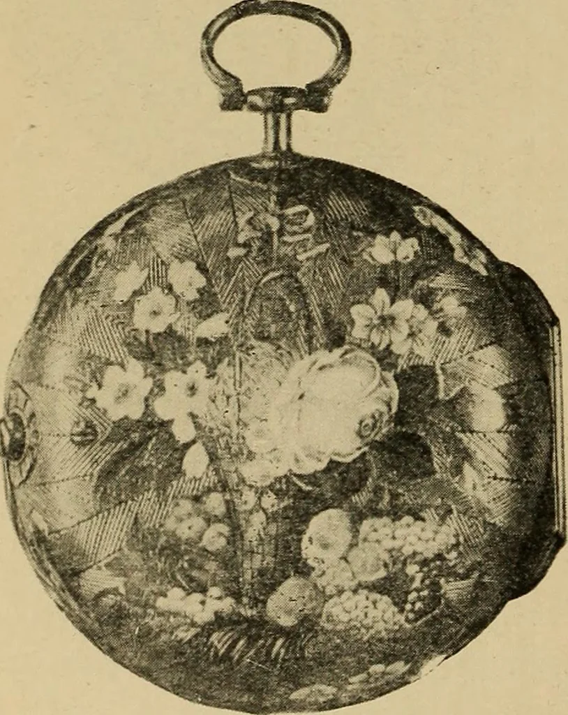 An illustration from Old clocks and watches & their makers : being an historical and descriptive account of the different styles of clocks and watches of the past, in England and abroad, to which is added a list of nearly twelve thousand makers, 1922, leaf 205