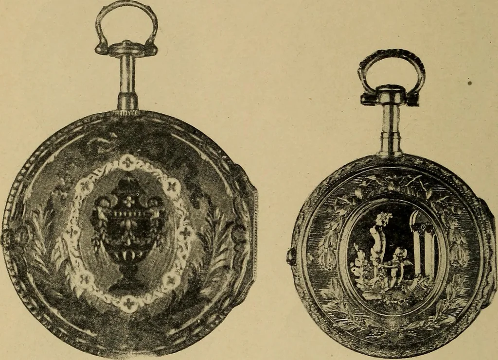 An illustration from Old clocks and watches & their makers : being an historical and descriptive account of the different styles of clocks and watches of the past, in England and abroad, to which is added a list of nearly twelve thousand makers, 1922, leaf 209