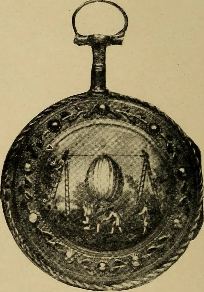 An illustration from Old clocks and watches & their makers : being an historical and descriptive account of the different styles of clocks and watches of the past, in England and abroad, to which is added a list of nearly twelve thousand makers, 1922, leaf 209