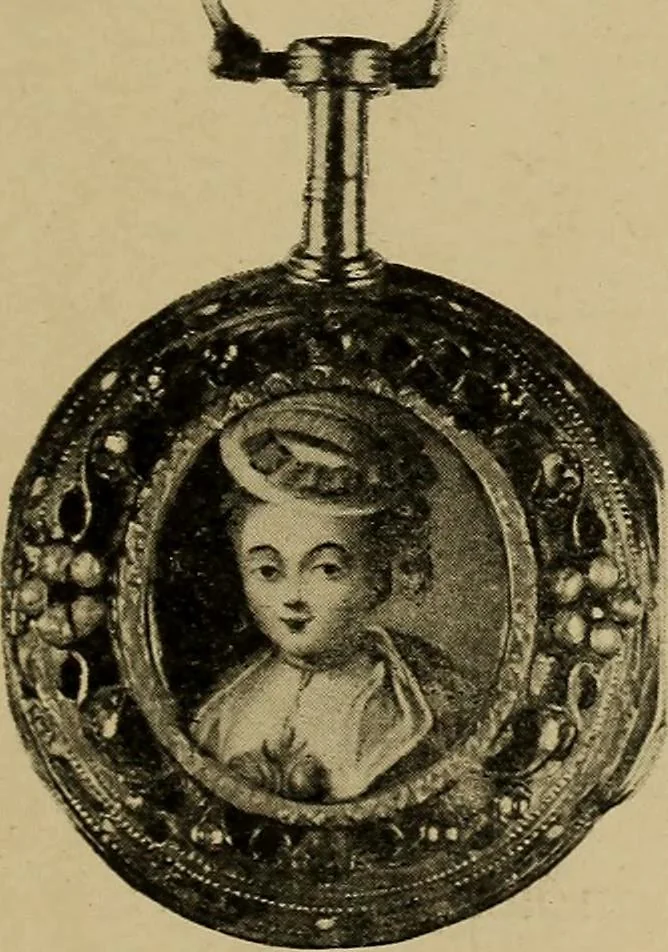 An illustration from Old clocks and watches & their makers : being an historical and descriptive account of the different styles of clocks and watches of the past, in England and abroad, to which is added a list of nearly twelve thousand makers, 1922, leaf 210