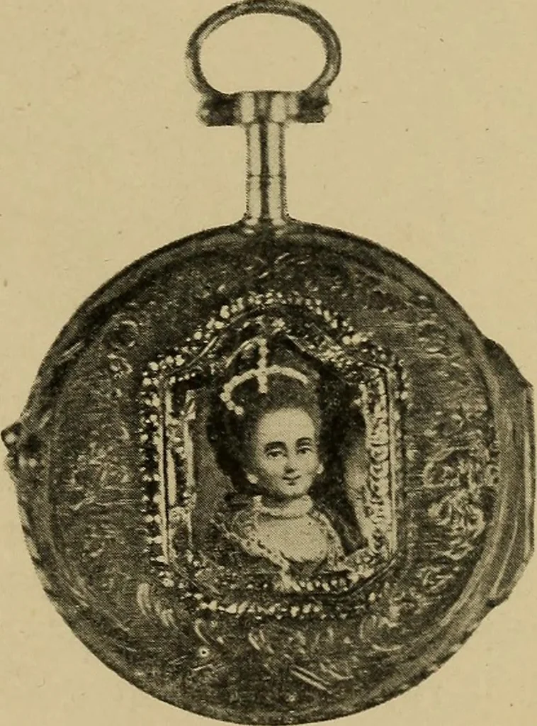 An illustration from Old clocks and watches & their makers : being an historical and descriptive account of the different styles of clocks and watches of the past, in England and abroad, to which is added a list of nearly twelve thousand makers, 1922, leaf 210
