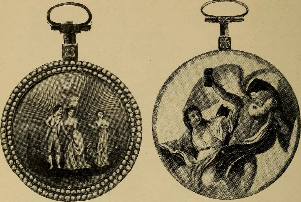 An illustration from Old clocks and watches & their makers : being an historical and descriptive account of the different styles of clocks and watches of the past, in England and abroad, to which is added a list of nearly twelve thousand makers, 1922, leaf 213