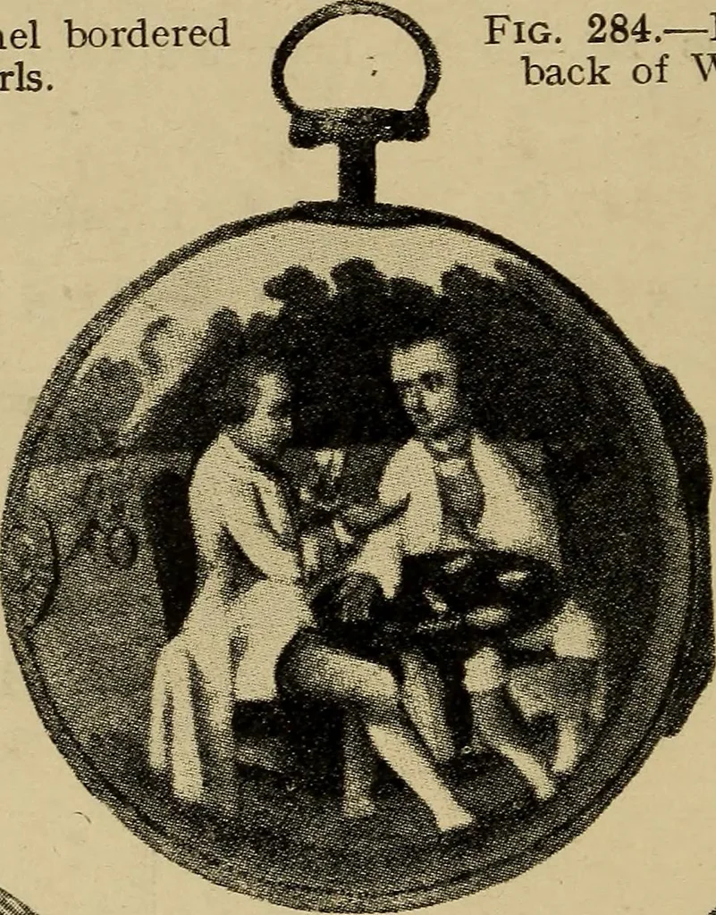 An illustration from Old clocks and watches & their makers : being an historical and descriptive account of the different styles of clocks and watches of the past, in England and abroad, to which is added a list of nearly twelve thousand makers, 1922, leaf 213
