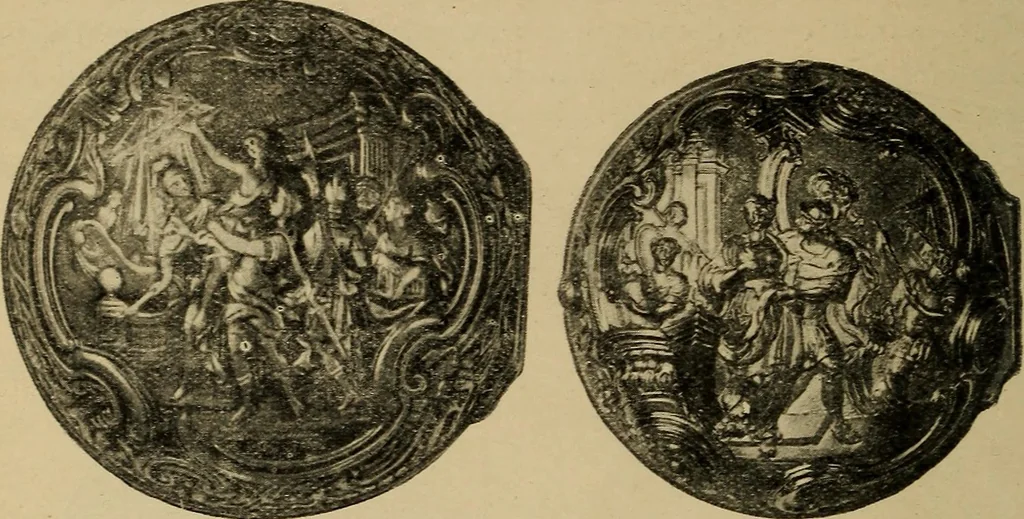 An illustration from Old clocks and watches & their makers : being an historical and descriptive account of the different styles of clocks and watches of the past, in England and abroad, to which is added a list of nearly twelve thousand makers, 1922, leaf 219