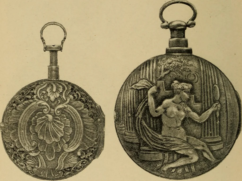 An illustration from Old clocks and watches & their makers : being an historical and descriptive account of the different styles of clocks and watches of the past, in England and abroad, to which is added a list of nearly twelve thousand makers, 1922, leaf 221