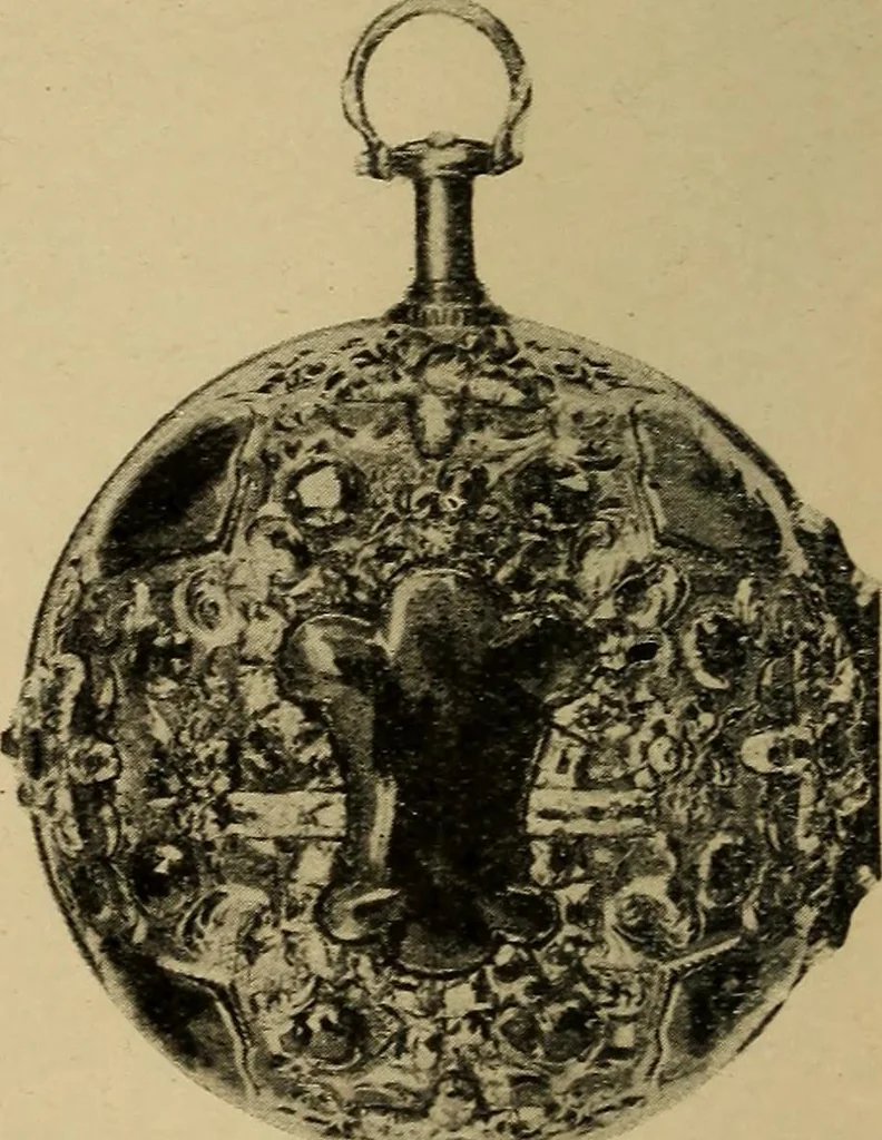 An illustration from Old clocks and watches & their makers : being an historical and descriptive account of the different styles of clocks and watches of the past, in England and abroad, to which is added a list of nearly twelve thousand makers, 1922, leaf 223