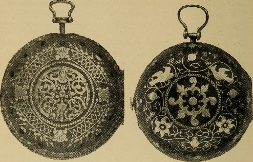 An illustration from Old clocks and watches & their makers : being an historical and descriptive account of the different styles of clocks and watches of the past, in England and abroad, to which is added a list of nearly twelve thousand makers, 1922, leaf 227