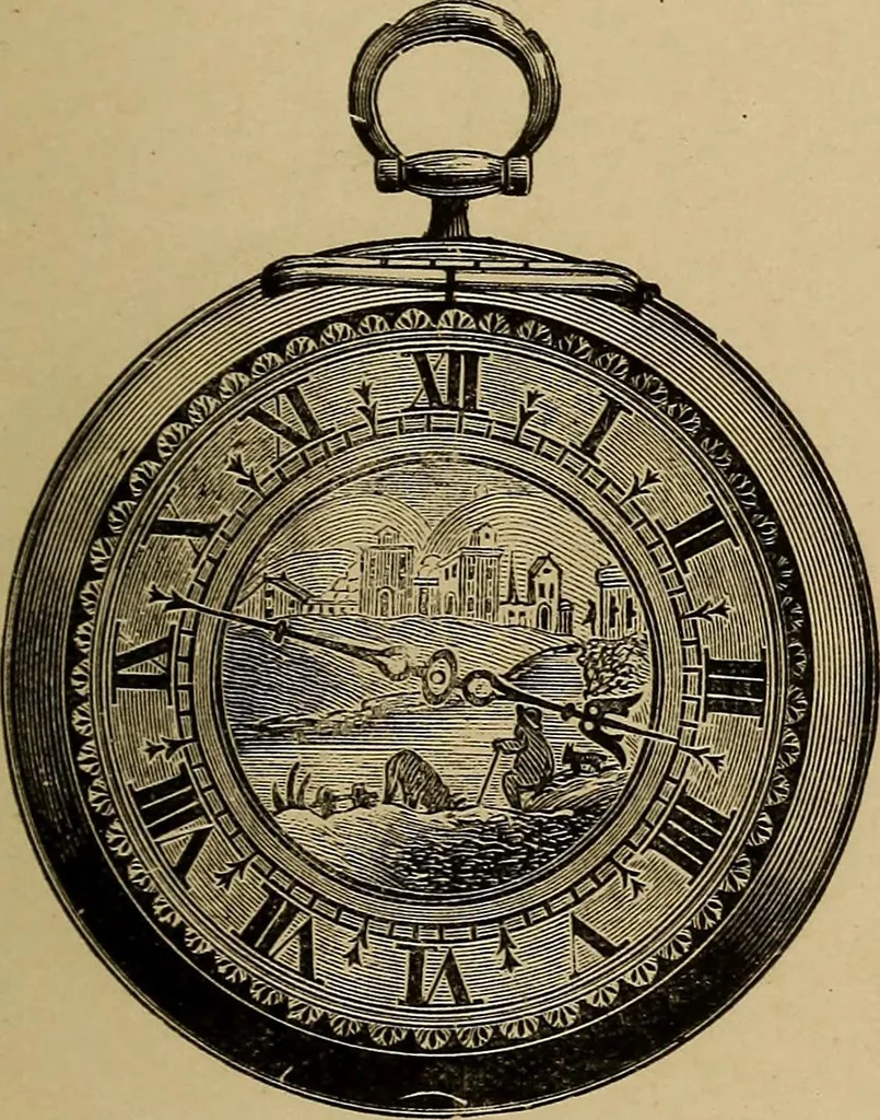 An illustration from Old clocks and watches & their makers : being an historical and descriptive account of the different styles of clocks and watches of the past, in England and abroad, to which is added a list of nearly twelve thousand makers, 1922, leaf 232
