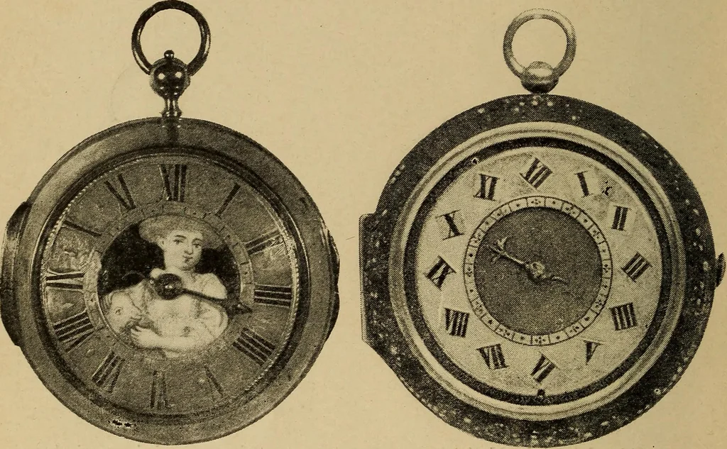 An illustration from Old clocks and watches & their makers : being an historical and descriptive account of the different styles of clocks and watches of the past, in England and abroad, to which is added a list of nearly twelve thousand makers, 1922, leaf 233
