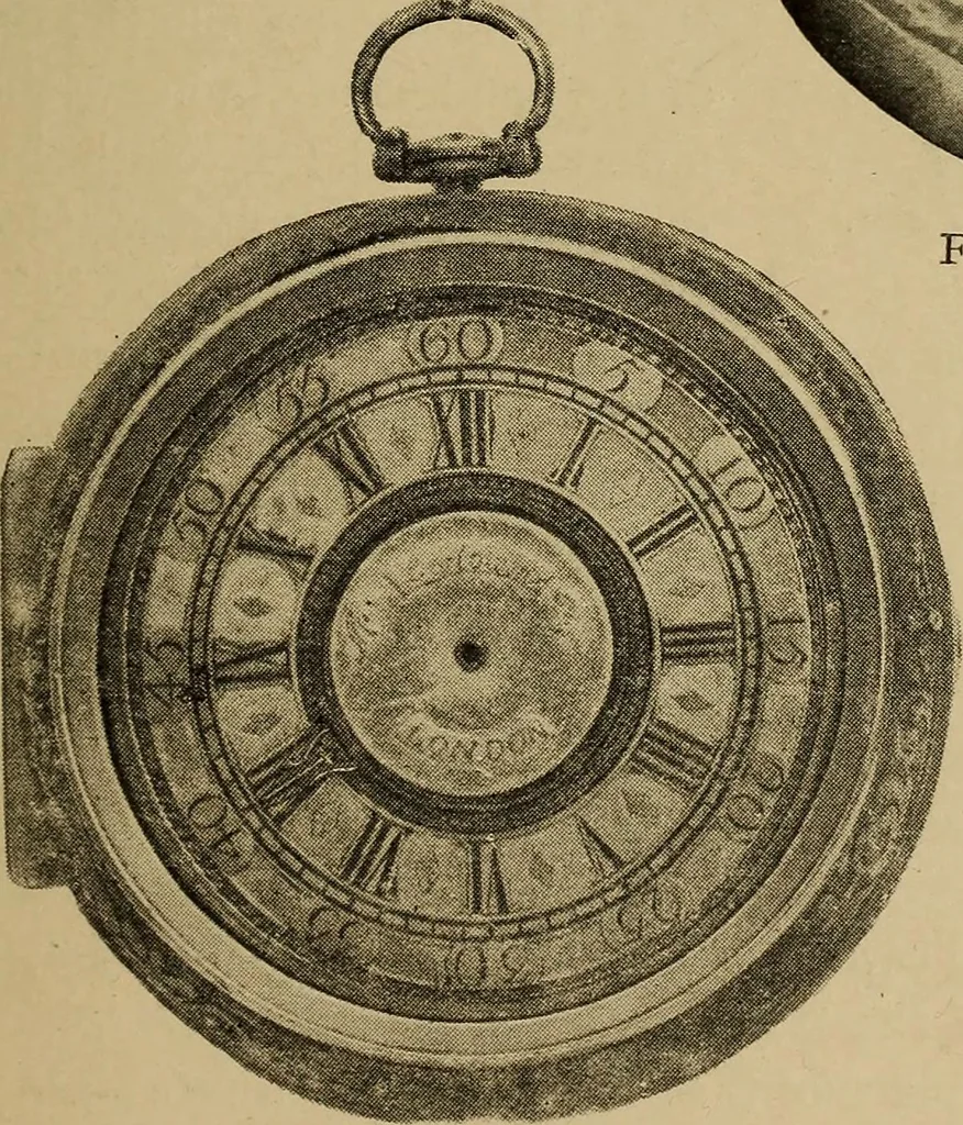 An illustration from Old clocks and watches & their makers : being an historical and descriptive account of the different styles of clocks and watches of the past, in England and abroad, to which is added a list of nearly twelve thousand makers, 1922, leaf 242