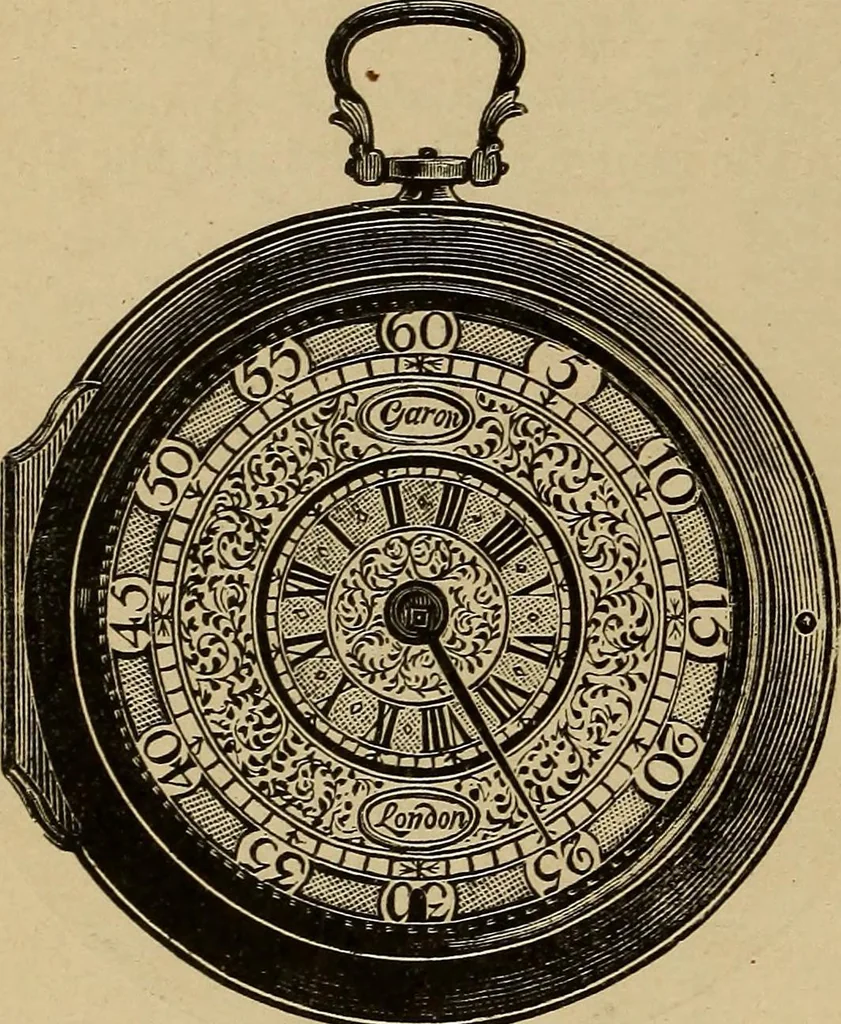 An illustration from Old clocks and watches & their makers : being an historical and descriptive account of the different styles of clocks and watches of the past, in England and abroad, to which is added a list of nearly twelve thousand makers, 1922, leaf 243