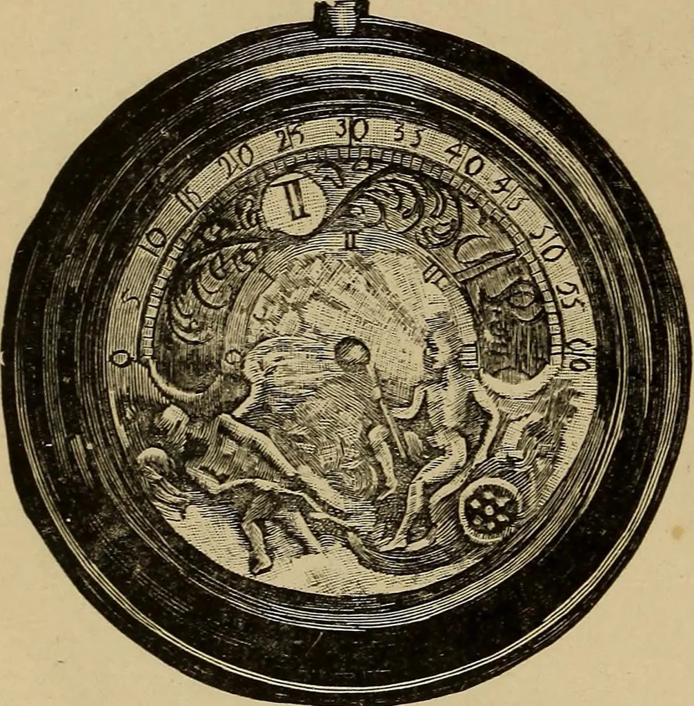 An illustration from Old clocks and watches & their makers : being an historical and descriptive account of the different styles of clocks and watches of the past, in England and abroad, to which is added a list of nearly twelve thousand makers, 1922, leaf 245
