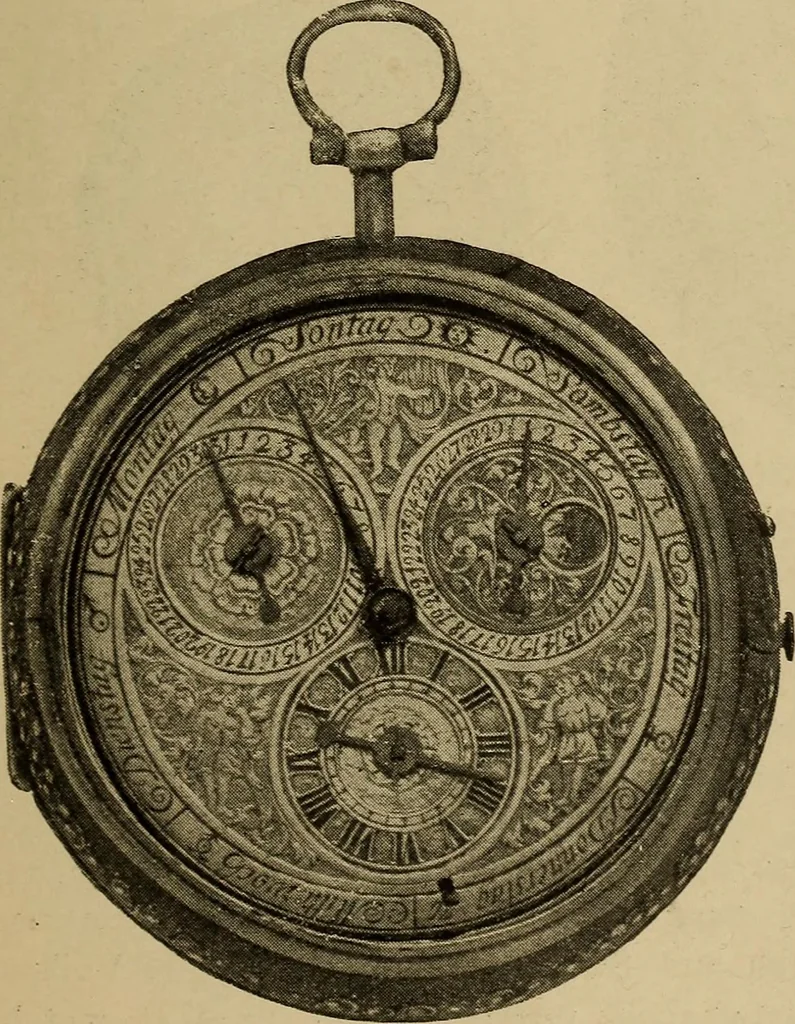 An illustration from Old clocks and watches & their makers : being an historical and descriptive account of the different styles of clocks and watches of the past, in England and abroad, to which is added a list of nearly twelve thousand makers, 1922, leaf 254