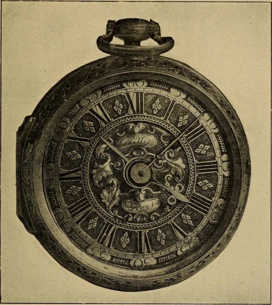 An illustration from Old clocks and watches & their makers : being an historical and descriptive account of the different styles of clocks and watches of the past, in England and abroad, to which is added a list of nearly twelve thousand makers, 1922, leaf 258