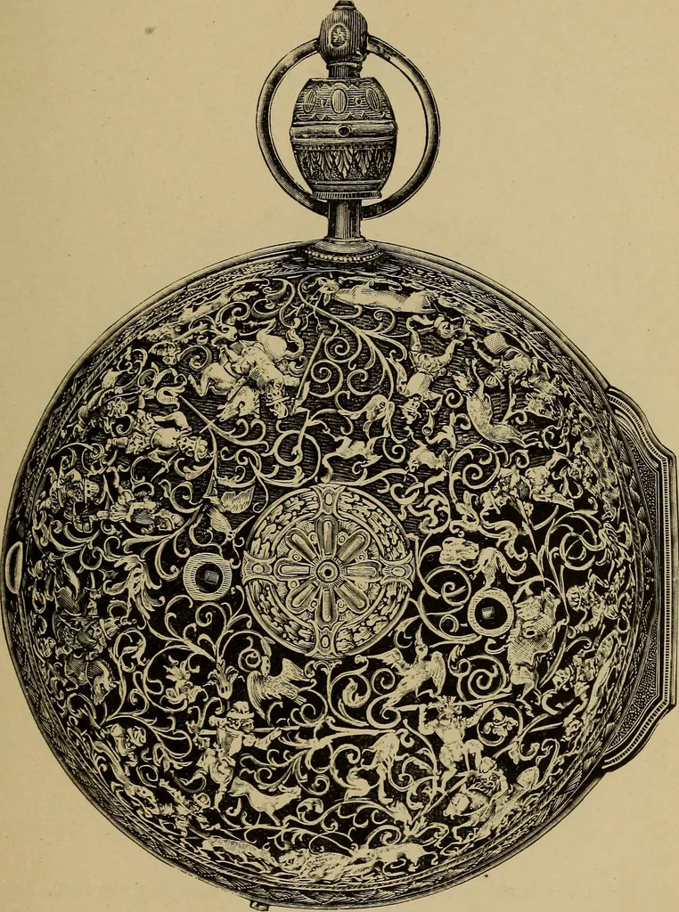 An illustration from Old clocks and watches & their makers : being an historical and descriptive account of the different styles of clocks and watches of the past, in England and abroad, to which is added a list of nearly twelve thousand makers, 1922, leaf 260