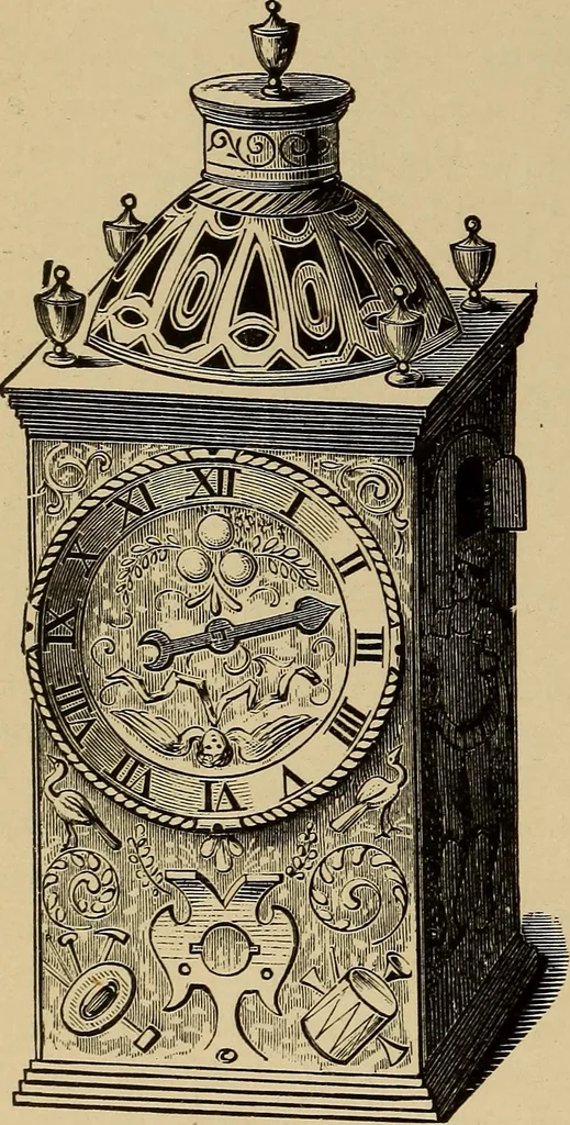 An illustration from Old clocks and watches & their makers : being an historical and descriptive account of the different styles of clocks and watches of the past, in England and abroad, to which is added a list of nearly twelve thousand makers, 1922, leaf 267