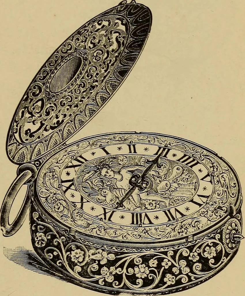 An illustration from Old clocks and watches & their makers : being an historical and descriptive account of the different styles of clocks and watches of the past, in England and abroad, to which is added a list of nearly twelve thousand makers, 1922, leaf 270