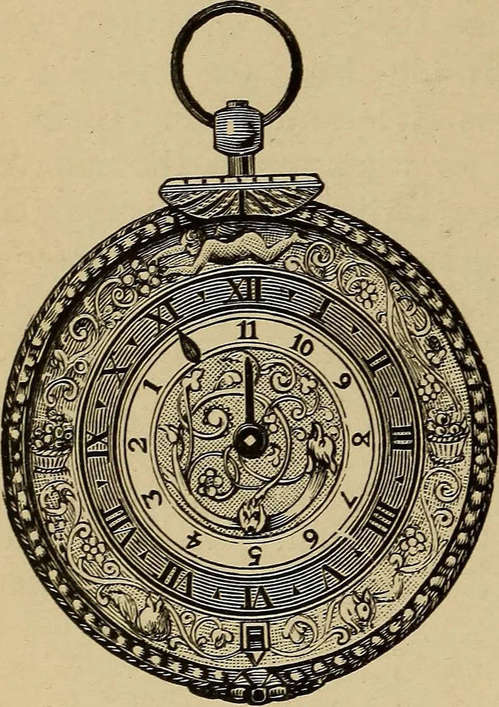 An illustration from Old clocks and watches & their makers : being an historical and descriptive account of the different styles of clocks and watches of the past, in England and abroad, to which is added a list of nearly twelve thousand makers, 1922, leaf 275