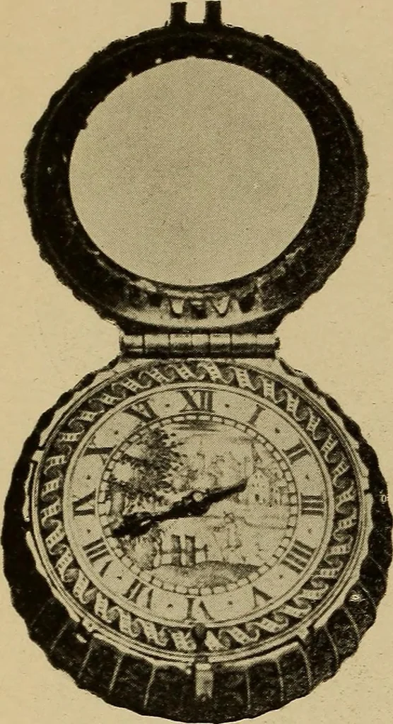 An illustration from Old clocks and watches & their makers : being an historical and descriptive account of the different styles of clocks and watches of the past, in England and abroad, to which is added a list of nearly twelve thousand makers, 1922, leaf 285