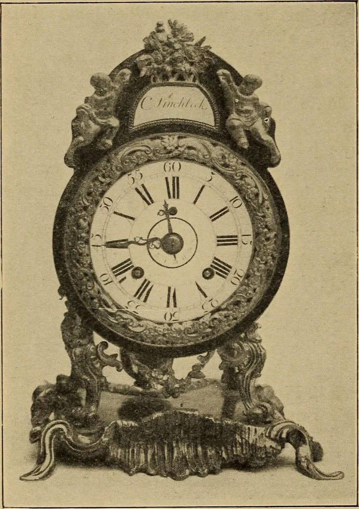 An illustration from Old clocks and watches & their makers : being an historical and descriptive account of the different styles of clocks and watches of the past, in England and abroad, to which is added a list of nearly twelve thousand makers, 1922, leaf 369