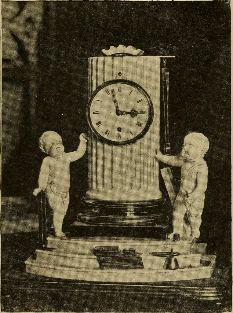 An illustration from Old clocks and watches & their makers : being an historical and descriptive account of the different styles of clocks and watches of the past, in England and abroad, to which is added a list of nearly twelve thousand makers, 1922, leaf 388