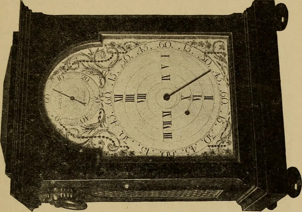 An illustration from Old clocks and watches & their makers : being an historical and descriptive account of the different styles of clocks and watches of the past, in England and abroad, to which is added a list of nearly twelve thousand makers, 1922, leaf 398