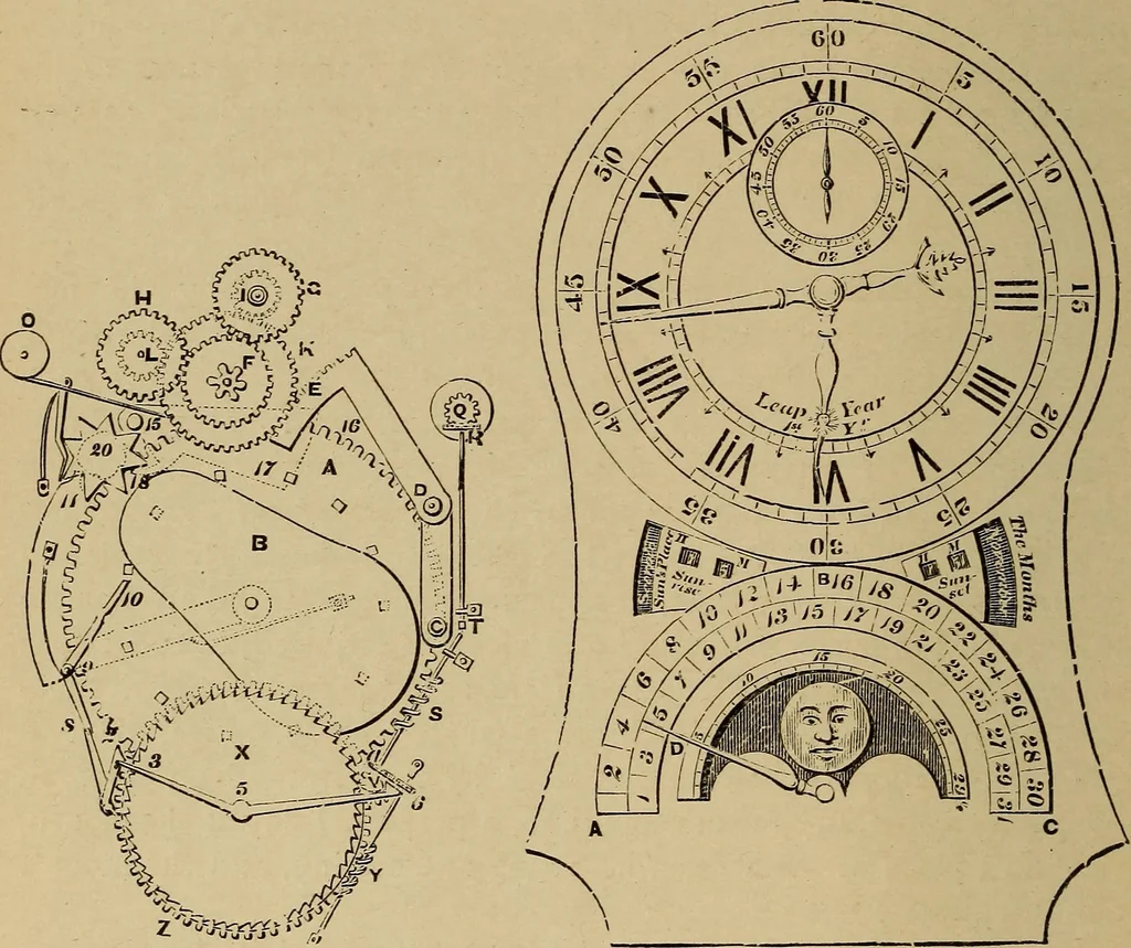 An illustration from Old clocks and watches & their makers : being an historical and descriptive account of the different styles of clocks and watches of the past, in England and abroad, to which is added a list of nearly twelve thousand makers, 1922, leaf 411
