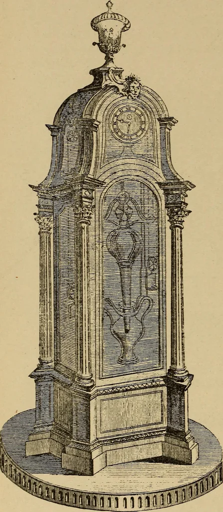 An illustration from Old clocks and watches & their makers : being an historical and descriptive account of the different styles of clocks and watches of the past, in England and abroad, to which is added a list of nearly twelve thousand makers, 1922, leaf 417