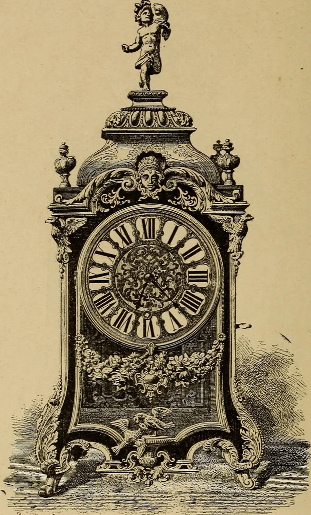 An illustration from Old clocks and watches & their makers : being an historical and descriptive account of the different styles of clocks and watches of the past, in England and abroad, to which is added a list of nearly twelve thousand makers, 1922, leaf 437